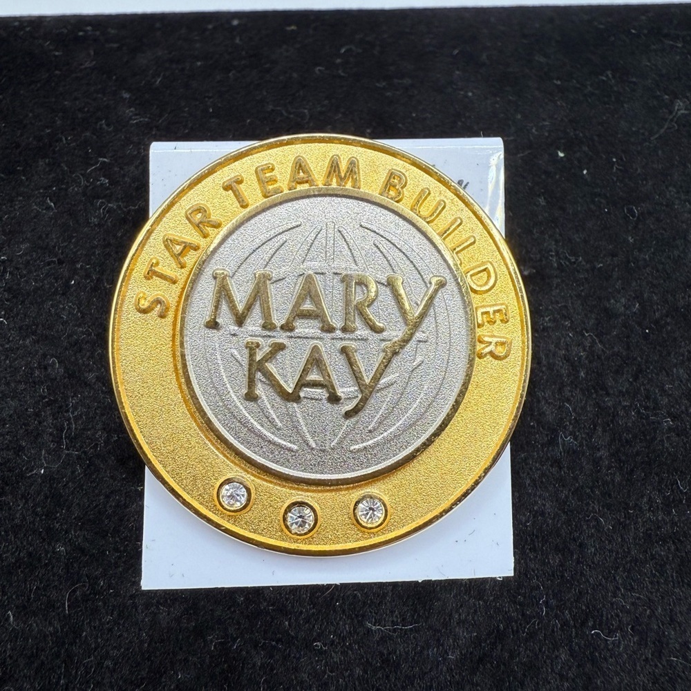 Mary Kay Star Team Builder Award Pin Gold & Silver Tone w/ Rhinestones